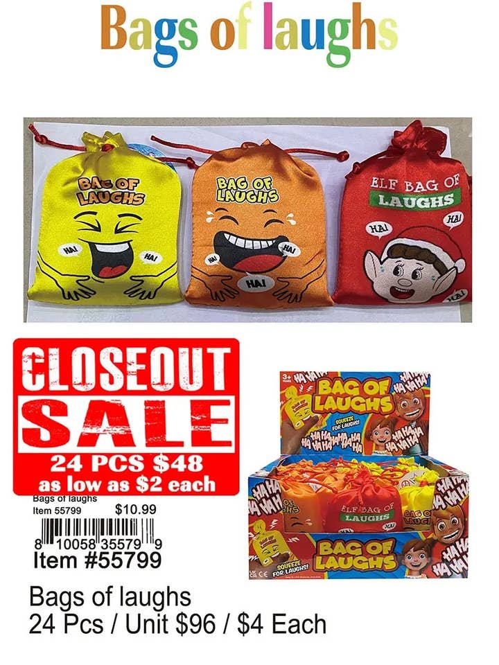 Bags Of Laughs . for wholesale by Puka Creations