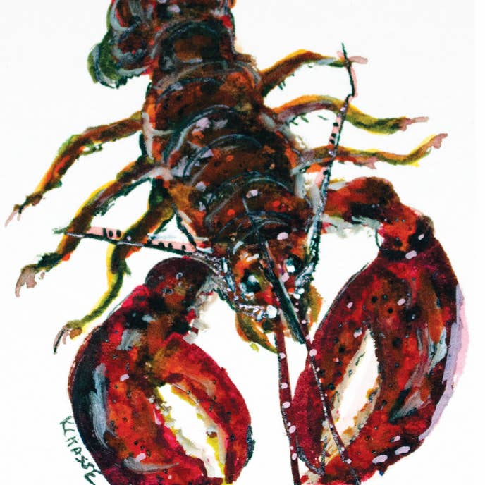 Carte de vœux Maine Lobster, intérieur vierge #KC102C pour la vente par Kellie Chasse Fine Art