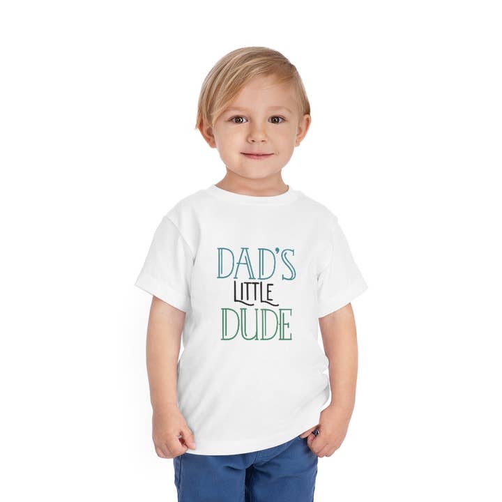 Camiseta infantil de manga curta Dad's Little Dude por atacado de LimenDime Market