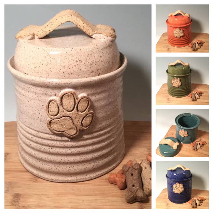 Pet Treat Jar for wholesale by Fatty Frog Pots Handmade Pottery