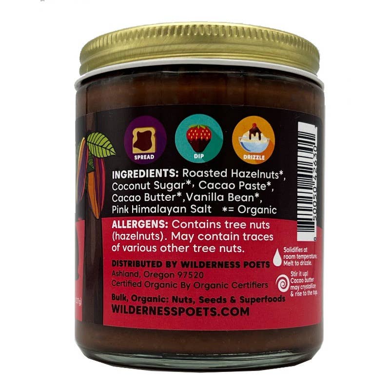 Wilderness Poets - Wholesale Nut Butter - Organic Chocolate Hazelnut Butter1