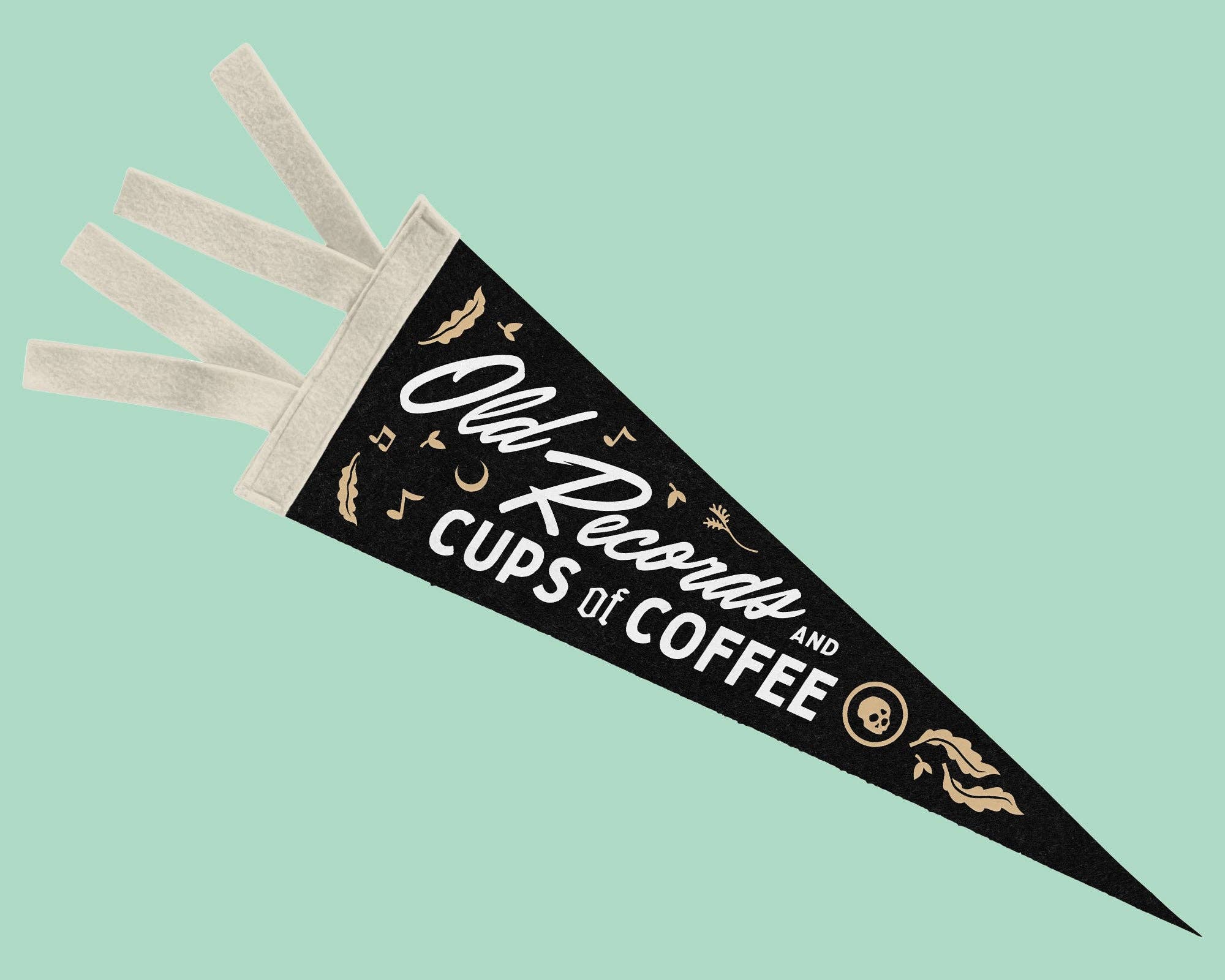 Gold St. Press - Wholesale Flag - Old Records and Cups Of Coffee Pennant Flag0