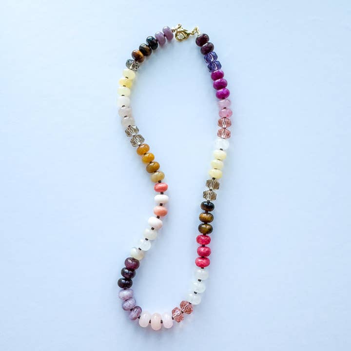 Sunset Sky Beaded Gemstone Necklace for wholesale by Hello Heather