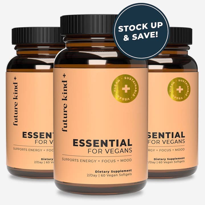 Future Kind - Wholesale Oral Supplement/Vitamin - Essential Vegan Multivitamin B12, Omega 3 & D38