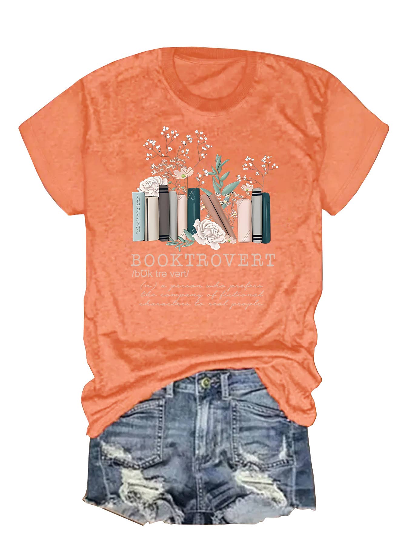 Rosa Clothing - Vente T-shirt sérigraphié – femme - T-shirt graphique Booktrovert à manches courtes et col rond2