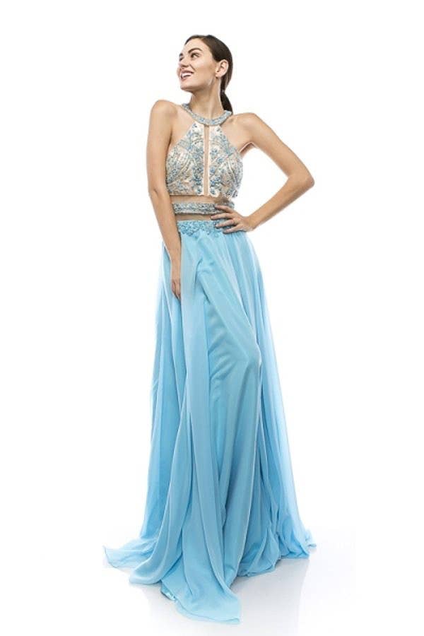 Chicas - Vente Robe – femme - Robe longue en mousseline à parties transparentes. VERSION 60088