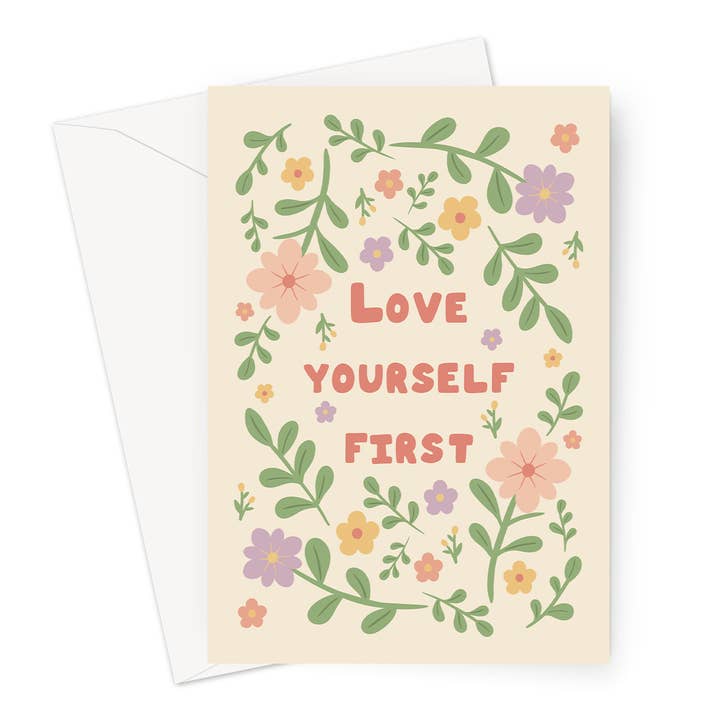 Valentines Day | Love Yourself First | 7x5" Card for wholesale by Cupsie's Creations