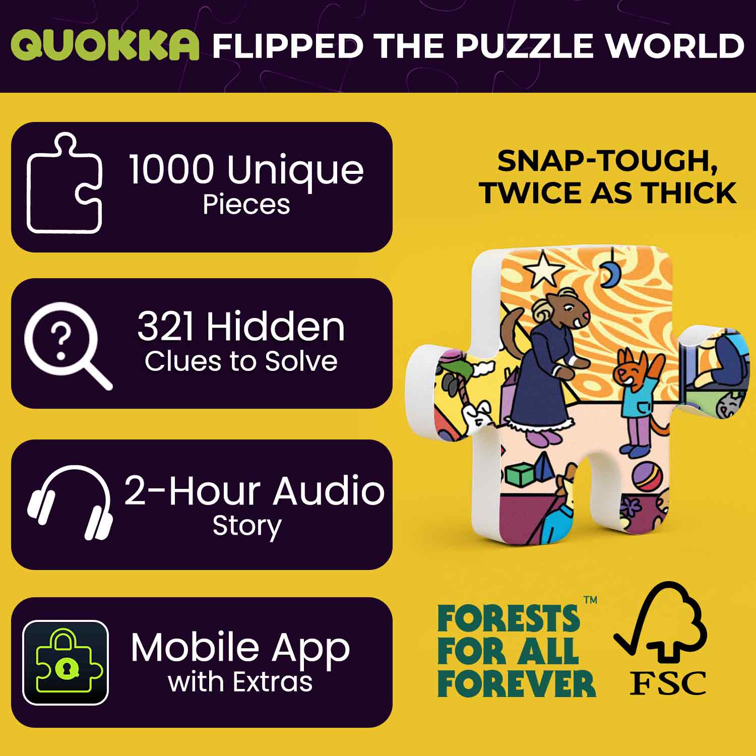QUOKKA - Wholesale Puzzle - Adult - 1000 Pcs Puzzle for Adults with Hidden Tasks | Wildeluxe1