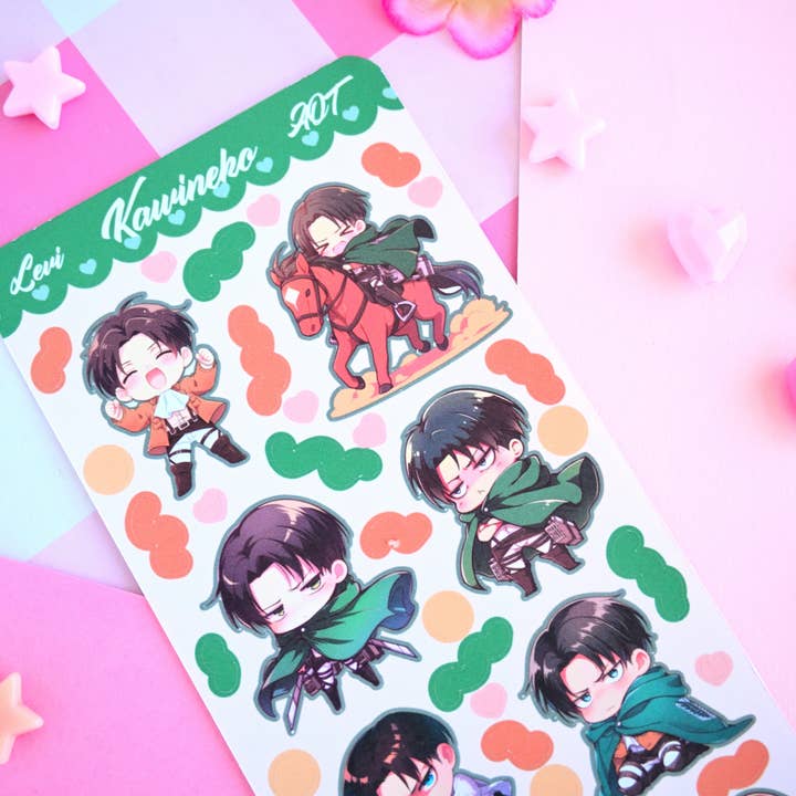 Kawineko – Großhandel Aufkleber – Levi Attack on Titan Anime Manga Aufkleberbogen2