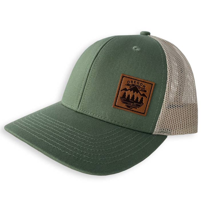 Little Bay Root - Wholesale Trucker Hat - Unisex - Oregon Fifty Mountain Ranges | Curved bill snapback hat2