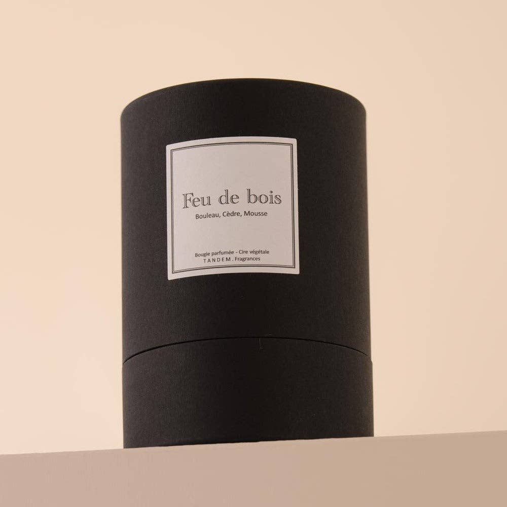 T A N D E M . Fragrances - Wholesale Jar/Filled Candle - Wood fire scented candle black glass3