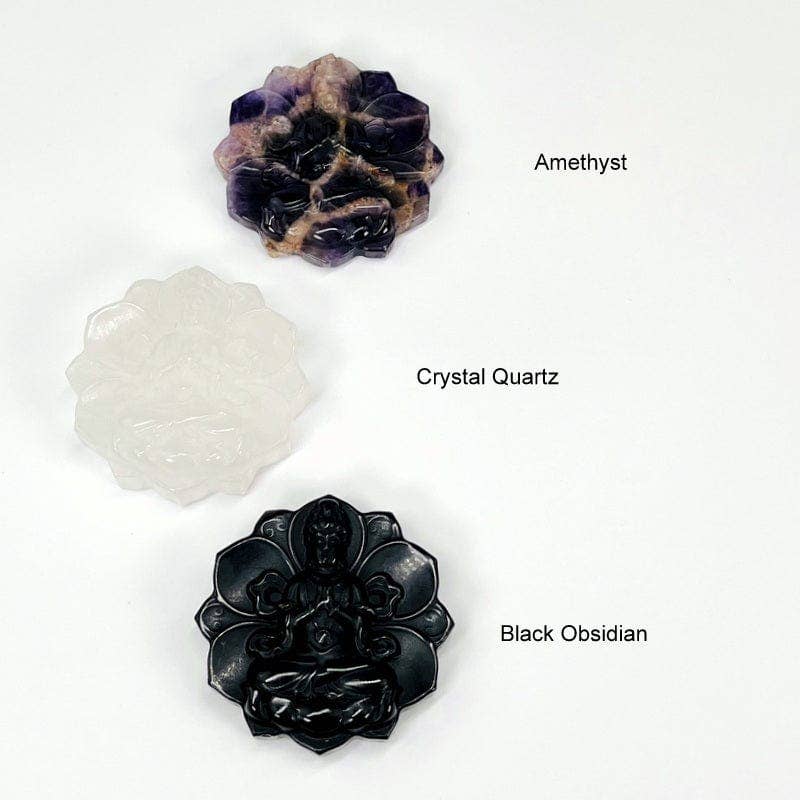 Rock Paradise – Engroshandel Spirituelle sten og krystaller – Krystal ædelsten Kwan Yin gudinde på Lotus udskåret sten2