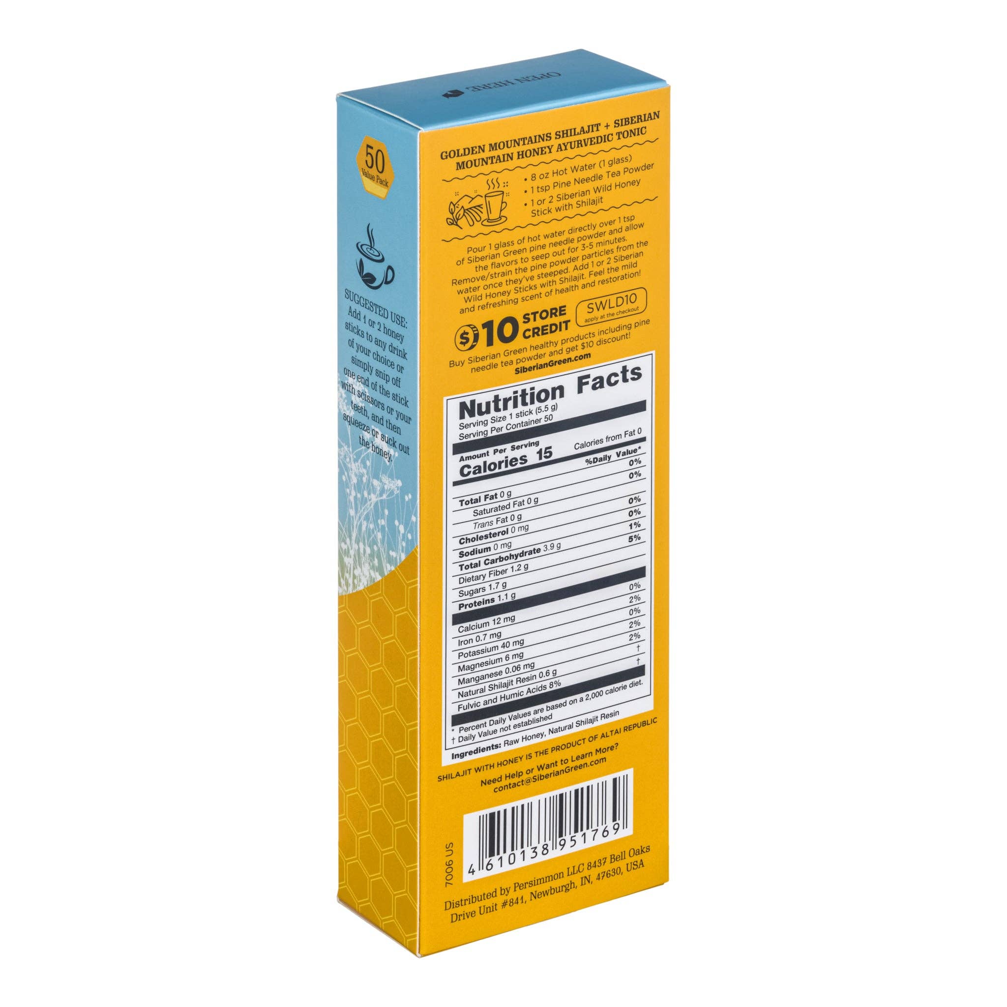 SiberianGreen - Wholesale Honey - Siberian Wild Meadow Honey Sticks with 8% Shilajit – 50 Pack Portable Honey Superfood for Active Lifestyles8