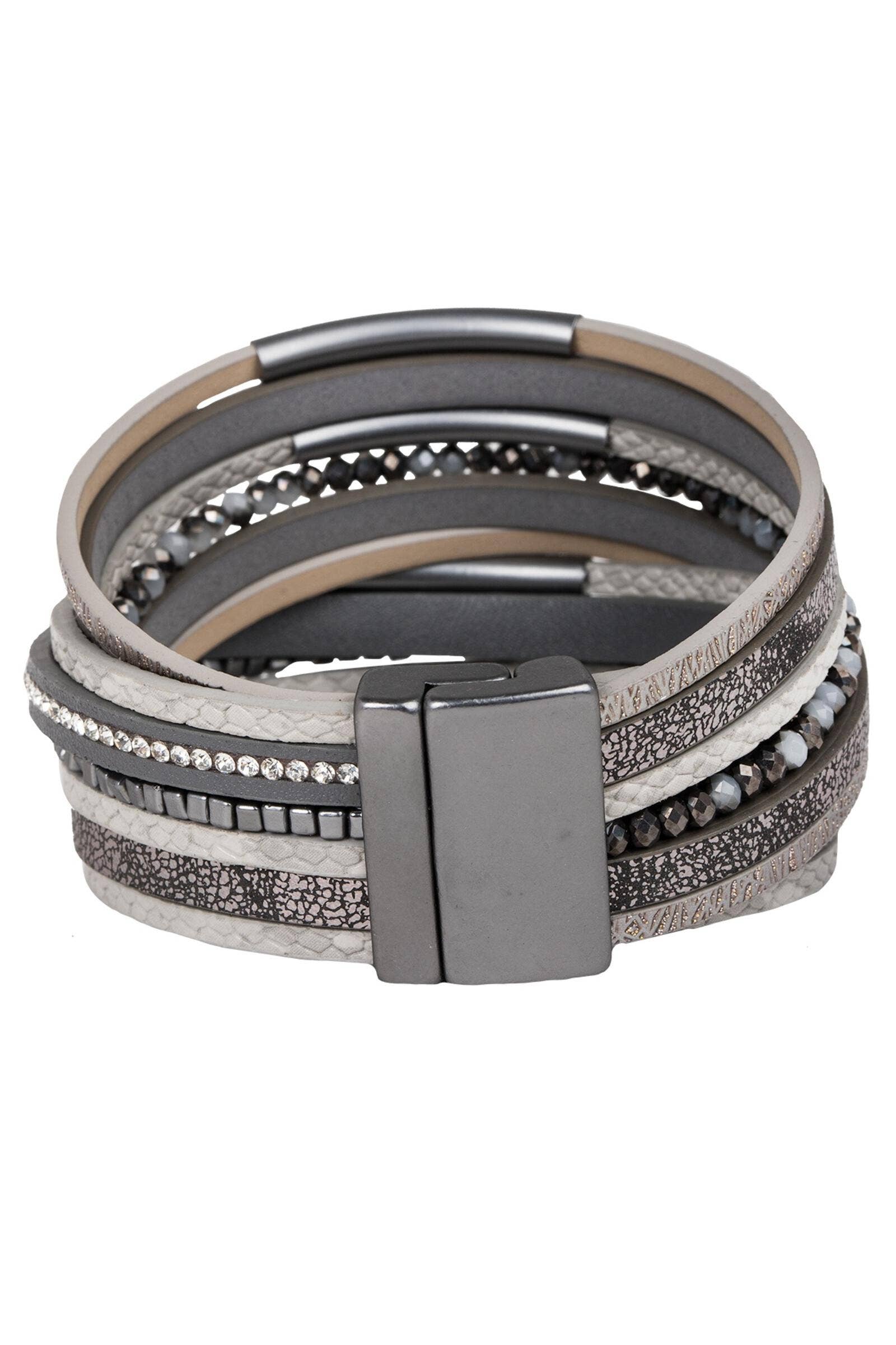 SAACHI - Wholesale Beaded Bracelet - Glimmer Leather Bracelet6