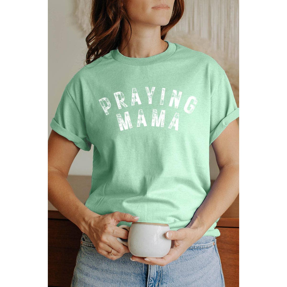 COLORBEAR - Wholesale T-Shirt (Graphic) - Women's - Praying Mama SVG God Christian Graphic Heavyweight T Shirts4