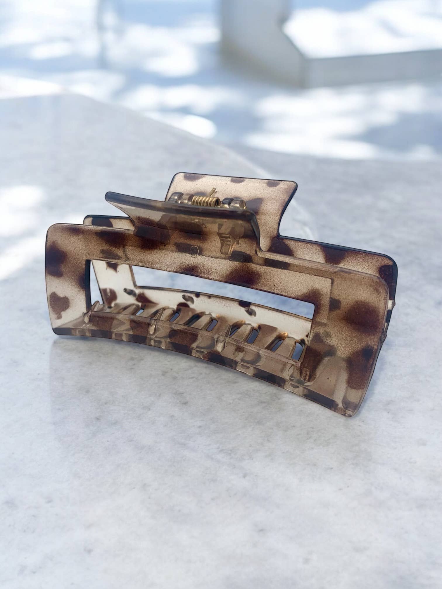 BYREN | ÉLINE L'ATELIER - Vendita all'ingrosso Set di accessori per capelli - Donna - Fermaglio per capelli rettangolare leopardato YH531