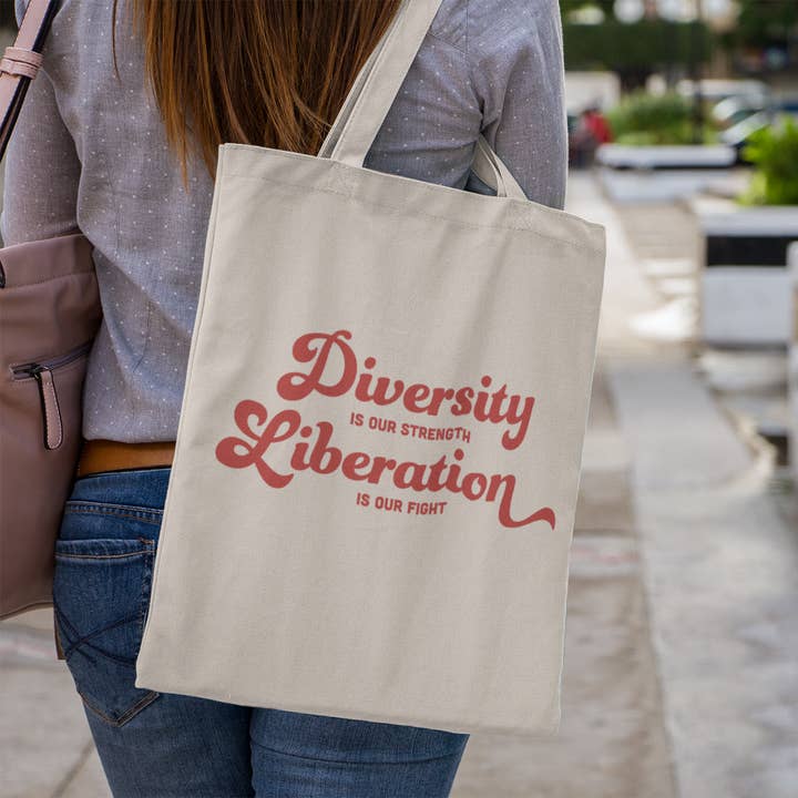 Bolsa de tela "La diversidad es nuestra fortaleza" para venta al por mayor de Rainbow & Co