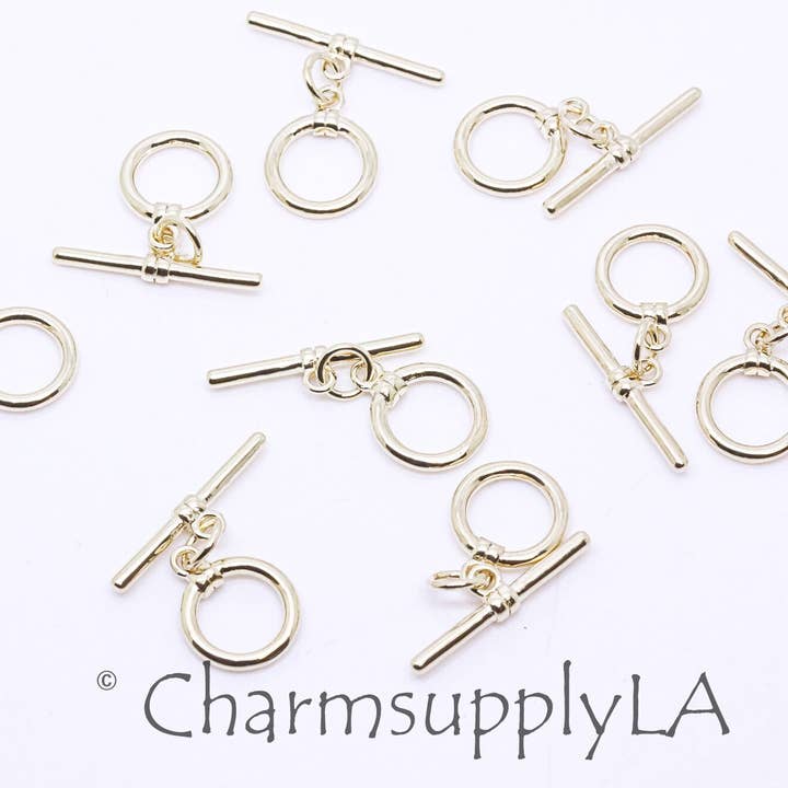Gold or Silver Plain Toggle Clasps 10mm CLG-CLS043 and other Purchase Wholesale sterling silver toggle clasps. Free Returns & Net 60 Terms on Faire trending on Faire.