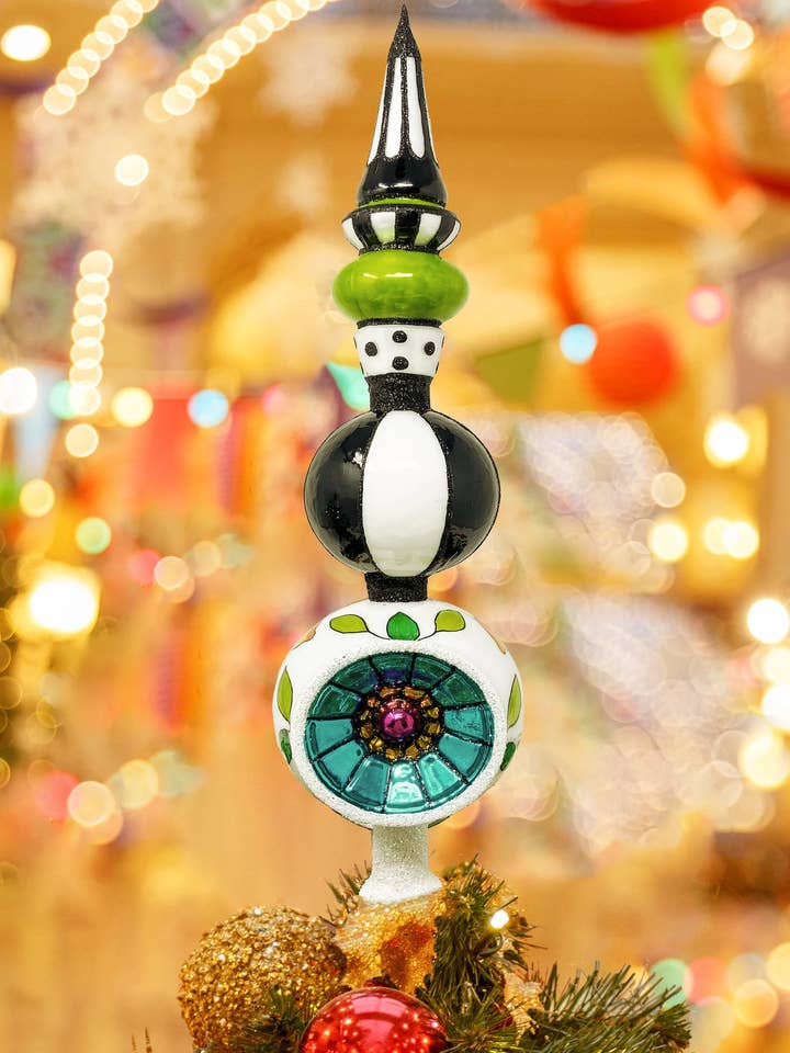 Amalfi Lemon Cluster Holiday Polish Glass Christmas Finial for wholesale by Kenzies of London