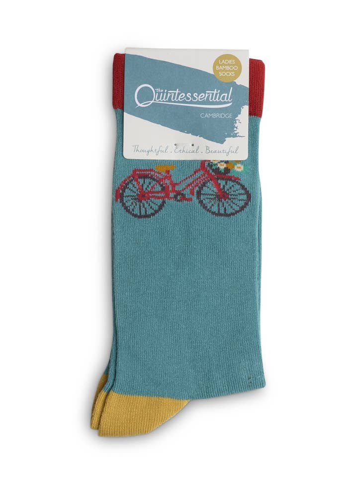 Womens Socks - Bike Teal for wholesale by Quintessential