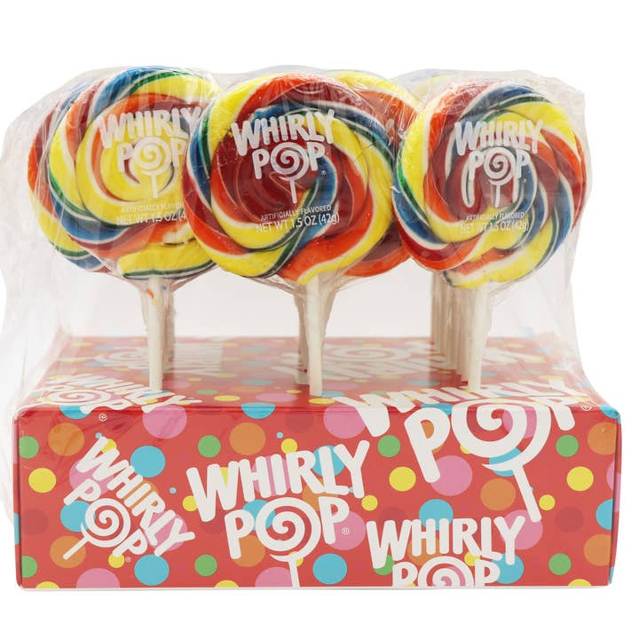 Grandpa Joe's Candy Shop - Wholesale Retailer Display - Food & Drink - Whirly Pops Rainbow, 1.5oz, 24ct Display