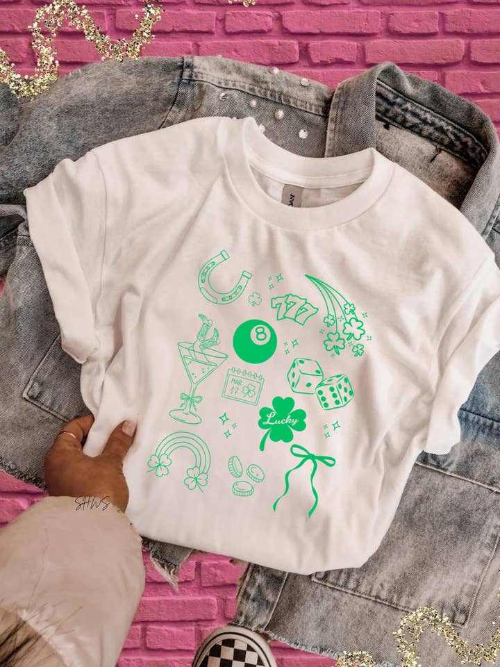 St Patrick’s Day Collage Graphic Tee for wholesale by Shop Hal Wholesale