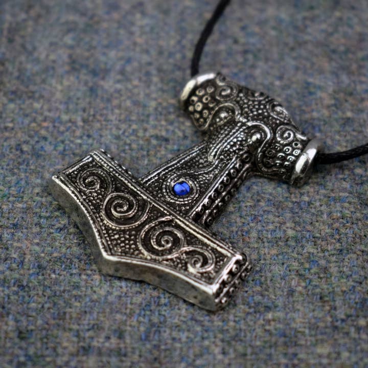 Skane Thor's Hammer Replica Viking Age Pendant - Blue for wholesale by Asgard