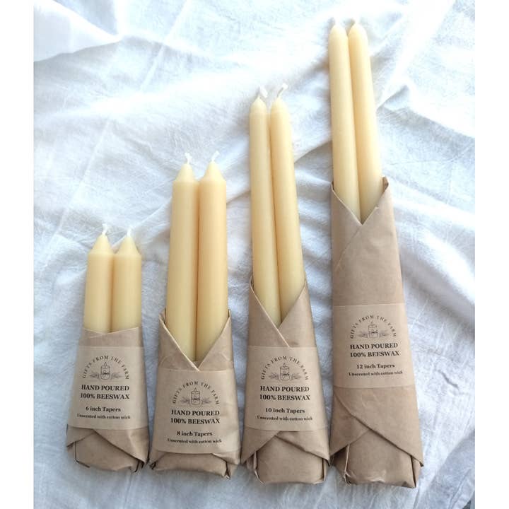 Gifts From The Farm - Wholesale Tapered Candle/Candlestick - 2pk 100% Beeswax Tapers