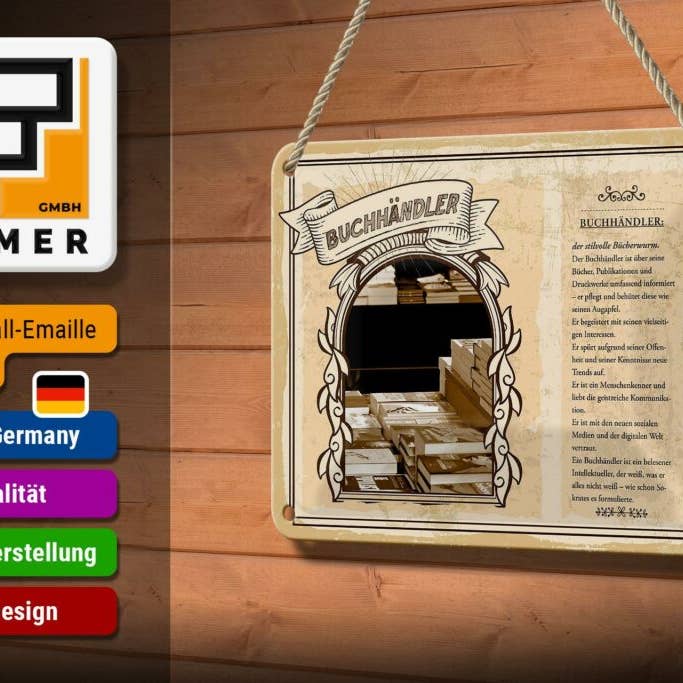 Femer - Wholesale Sign - Tin Sign Professions 18x12 cm Bookseller Books Eyeball Trends Sign2