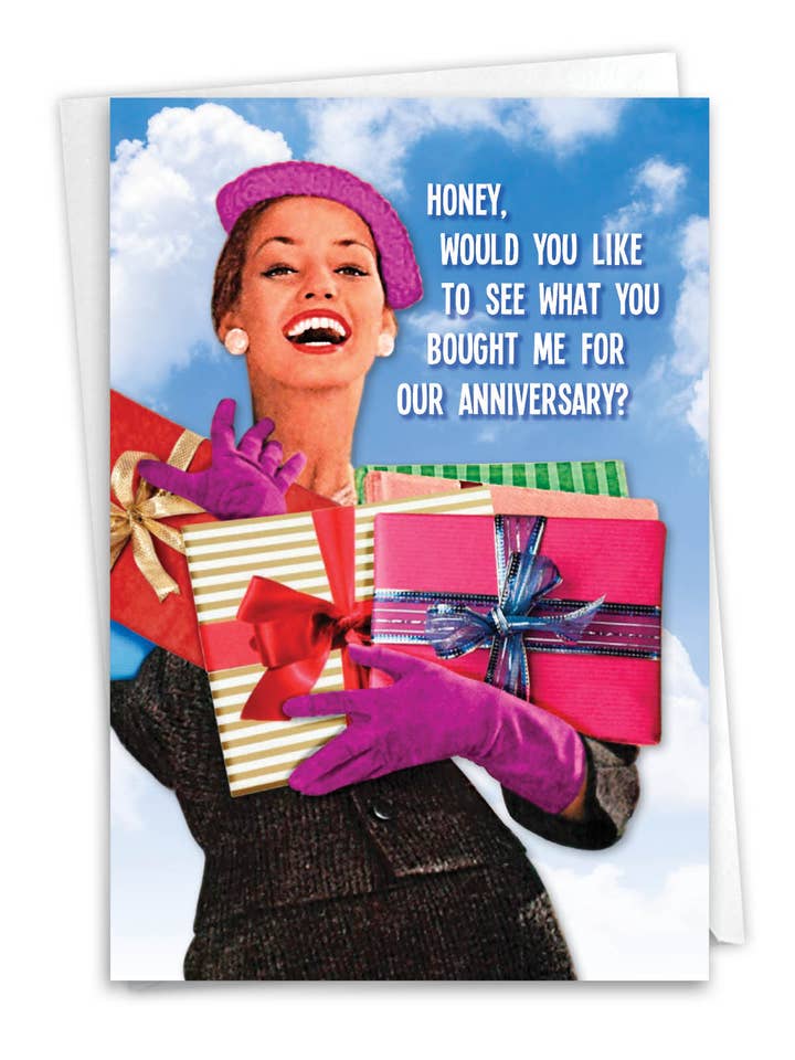 NobleWorks - Cartão de aniversário de saudação O que você me comprou por atacado de NobleWorks