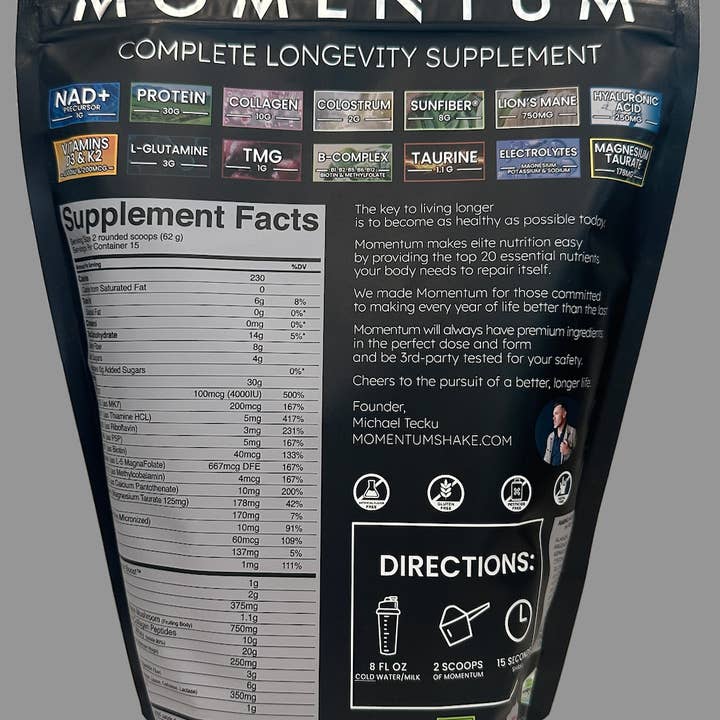 Momentum Longevity Shake - Wholesale Protein/Superfood Powder - Momentum Longevity Shake | Chocolate