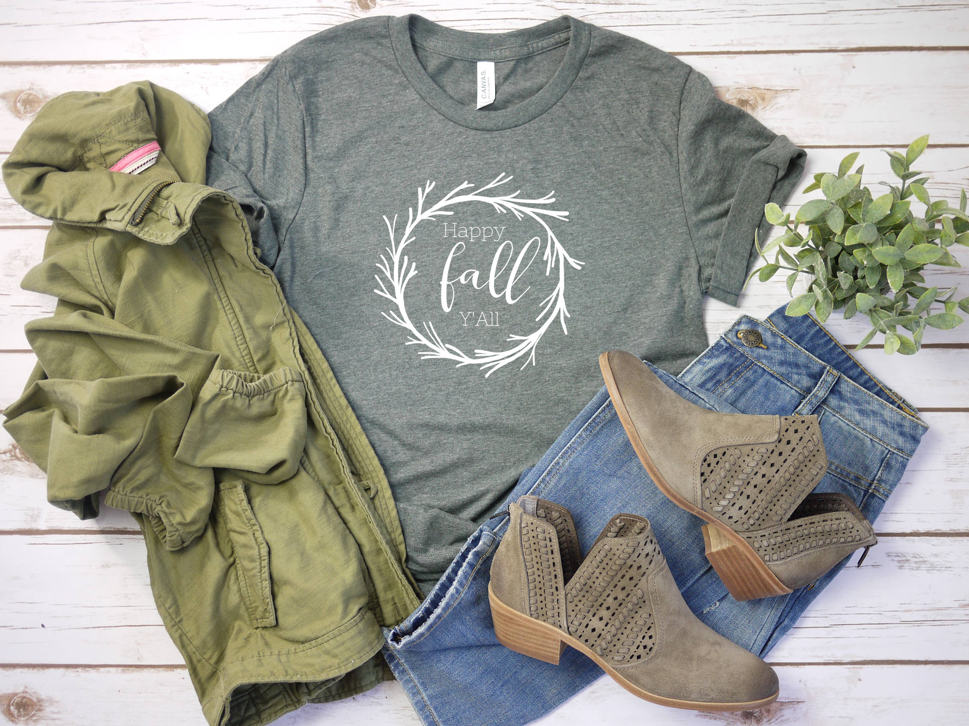 My Bella Vida Inc. - Wholesale T-Shirt (Graphic) - Women's - Wreath Fall Shirt, Autumn Shirt Circle2