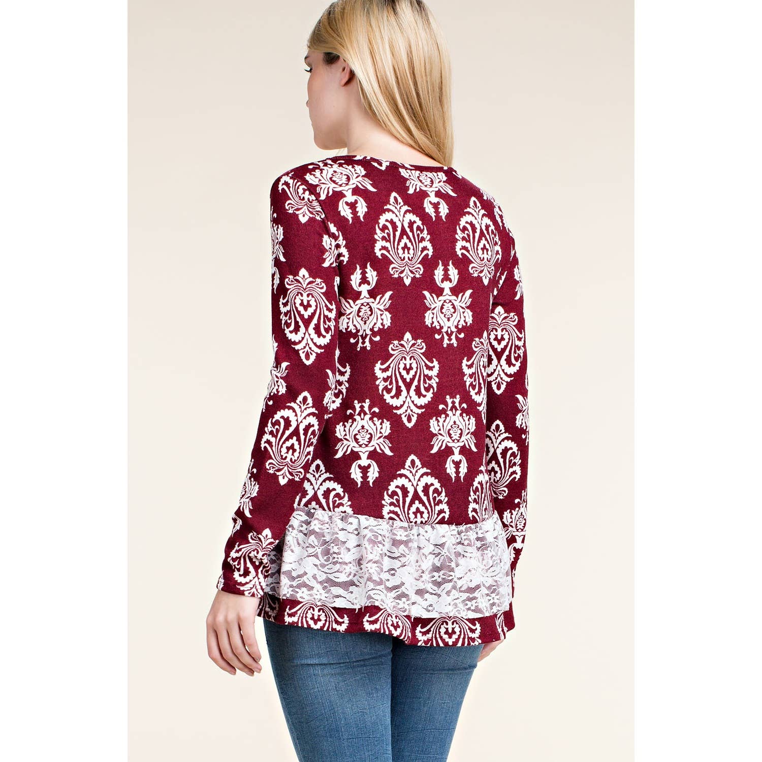 VOCAL - Wholesale Blouse - Dames - Klassieke gotische gesublimeerde print lange mouw top3