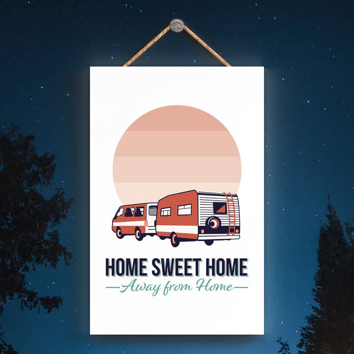 P3606 - Home Sweet Home Camper Caravan Camping Themed Hangin for wholesale by Vivid Squid Wholesale