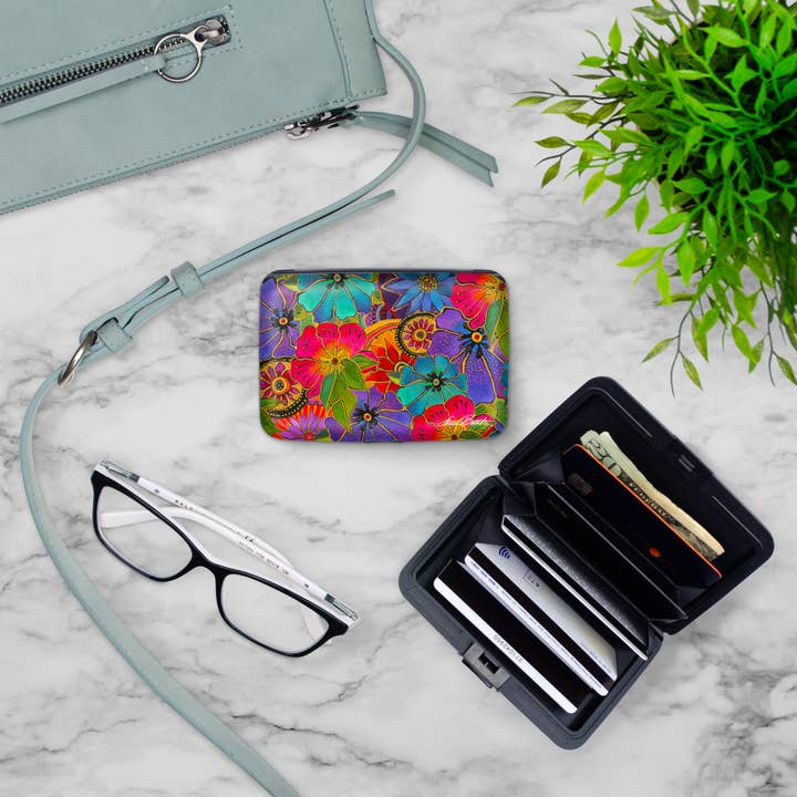 Monarque - Wholesale Wallet - Women's - Laurel Burch Blossoming Florals Armored Wallet1