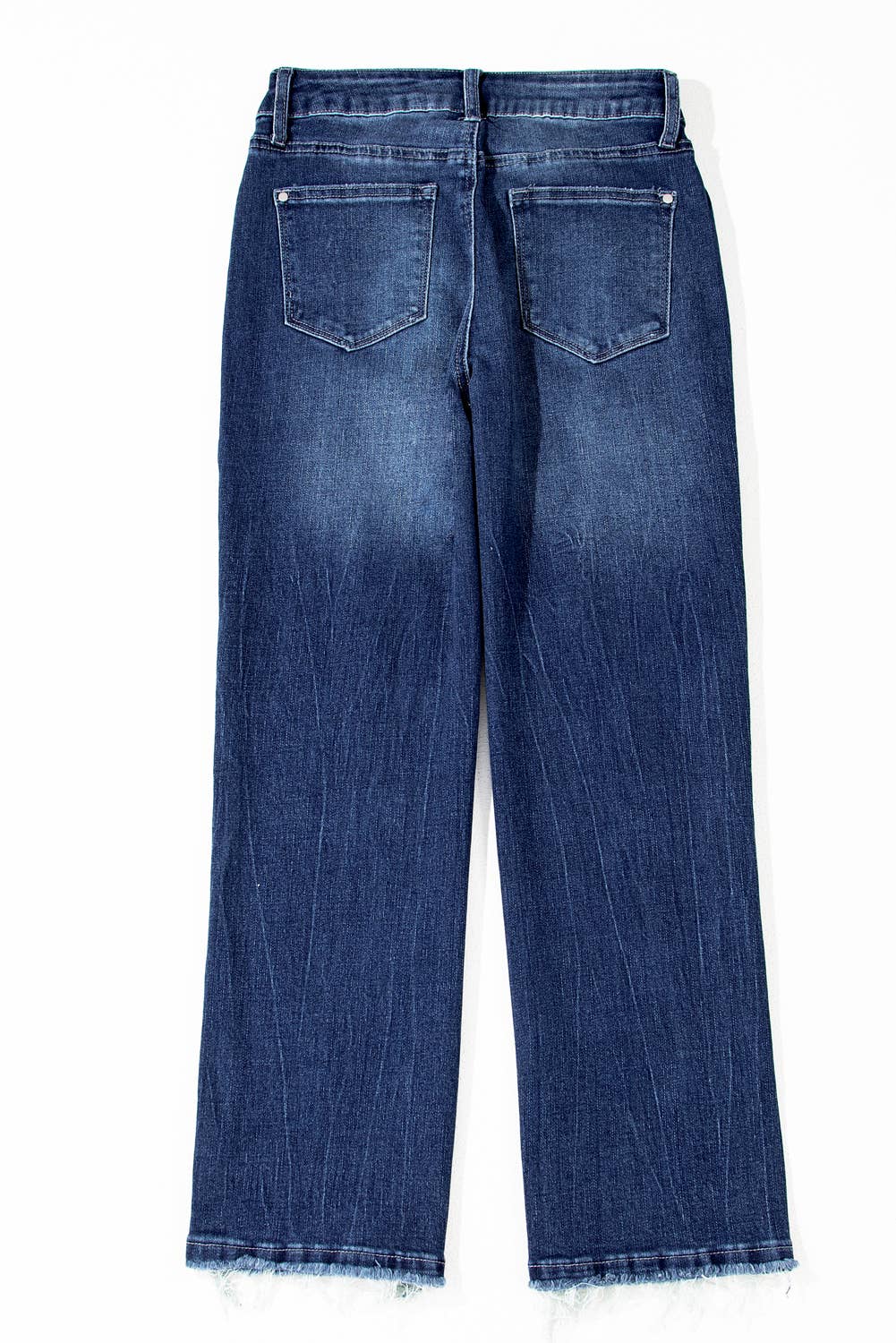 Lovesoft – wholesale Jeans - Dam – Sail Blue Mineral Wash Raw Fold Utsvängda jeans med hög midja9