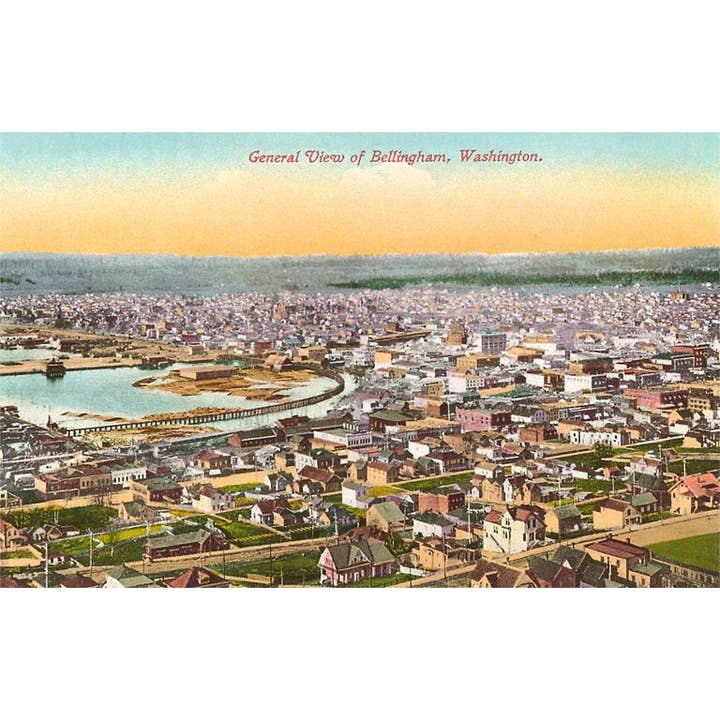 Found Image Press - Wholesale Stationery/Notecard Set - Greeting Card WA-68 Overview of Bellingham