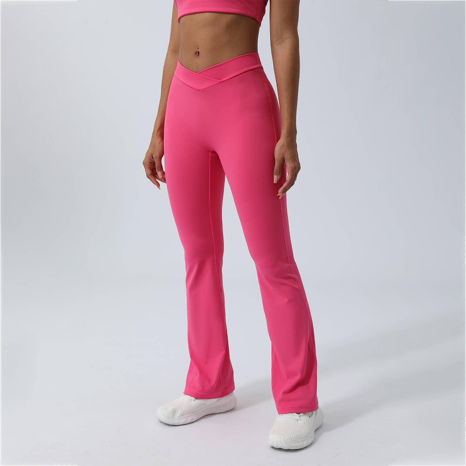 Sodalemon - Vente Pantalon de sport – femme - Legging de yoga pour femme à taille croisée et jambes évasées9