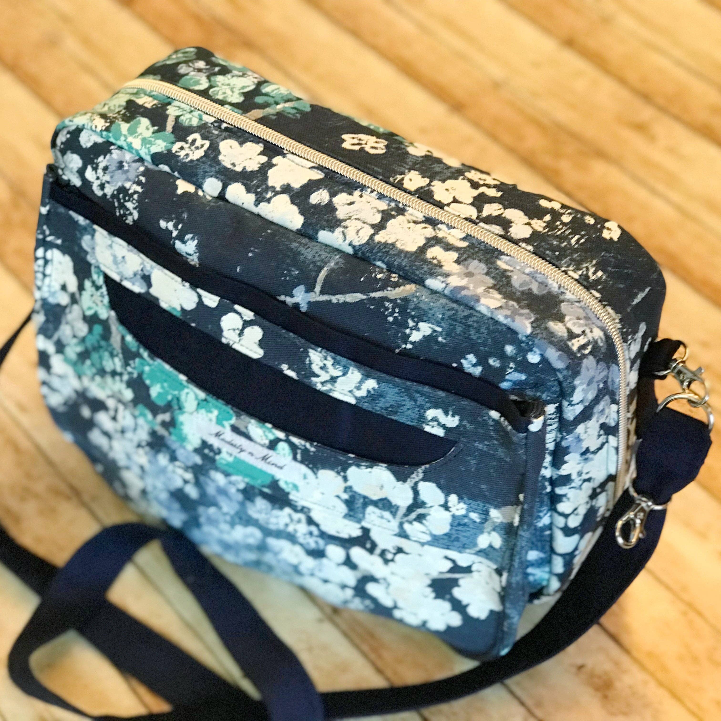 Modesty n Mind - Wholesale Bible Cover - Blue Floral Bible Bag | Canvas Bible Cover Purse3