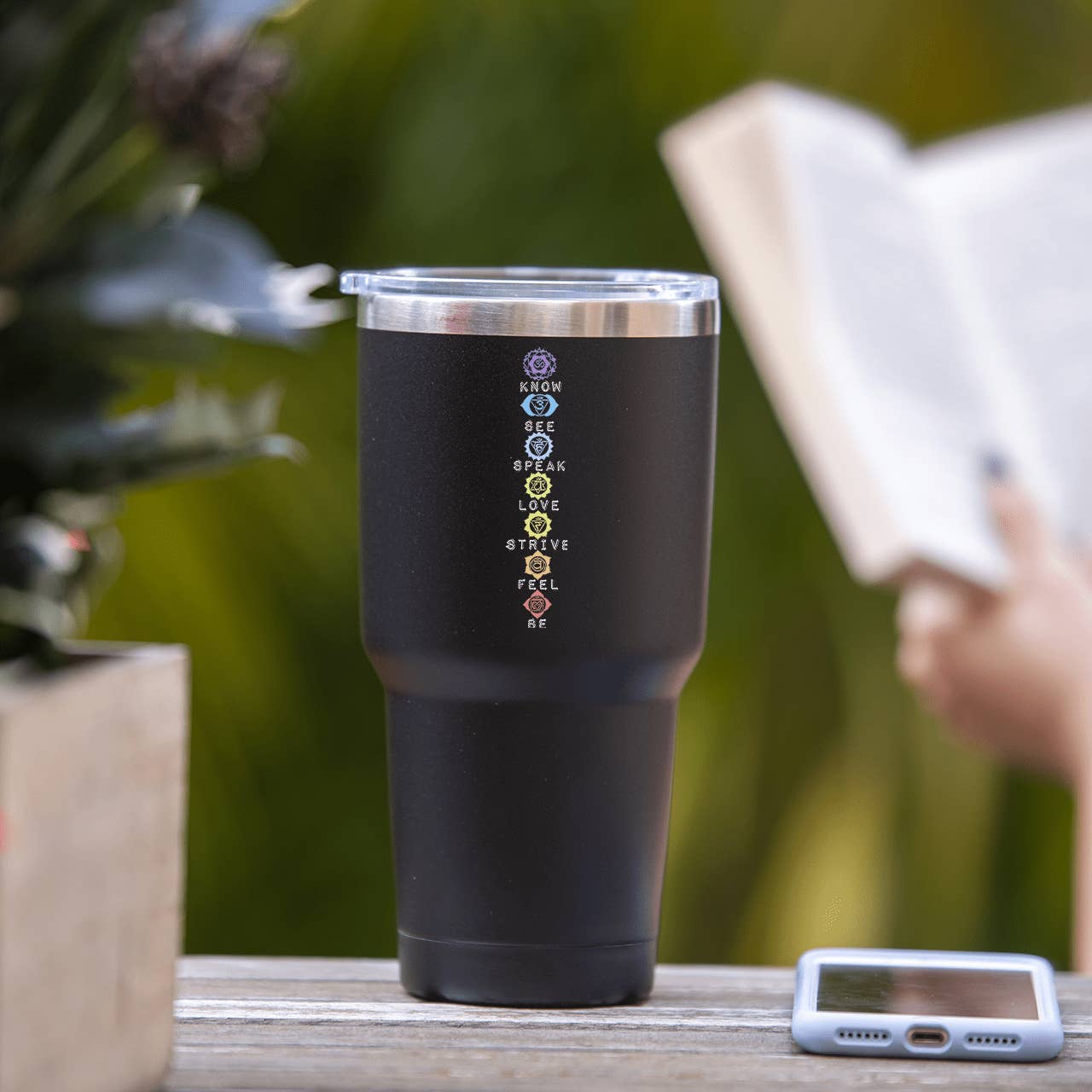 Soulful Wear - Wholesale Insulated mug/tumbler - Vertical Chakras Tumbler