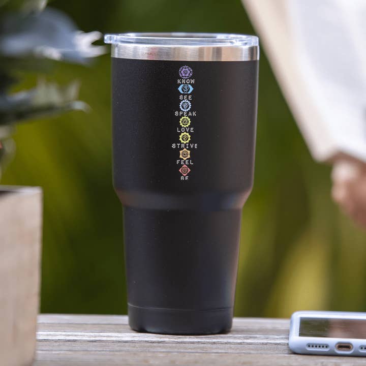Soulful Wear - Wholesale Insulated mug/tumbler - Vertical Chakras Tumbler0