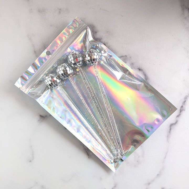 Bougie Vida - Wholesale Drink Stirrer - Disco Ball Drink Stirrers, Pack of 42