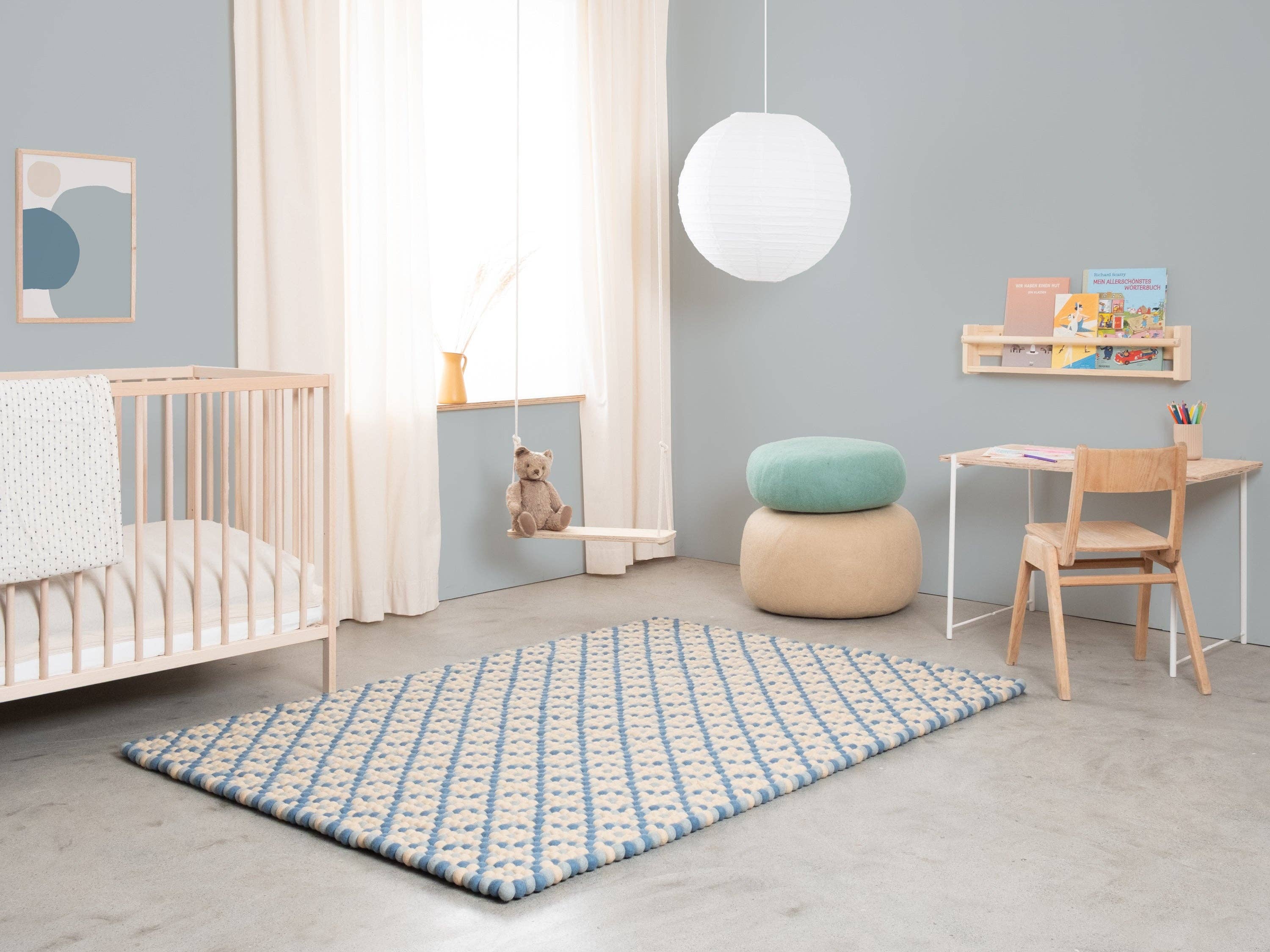 myfelt - Wholesale Area Rug - Inez felt ball rug rectangular 100% wool, handmade3