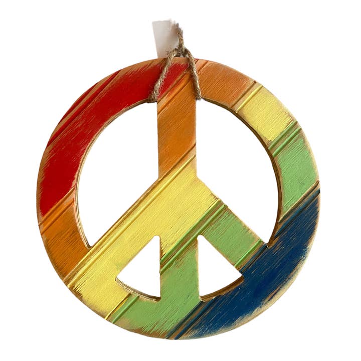Peace Sign Wooden Ornament for wholesale by Grace Graffiti