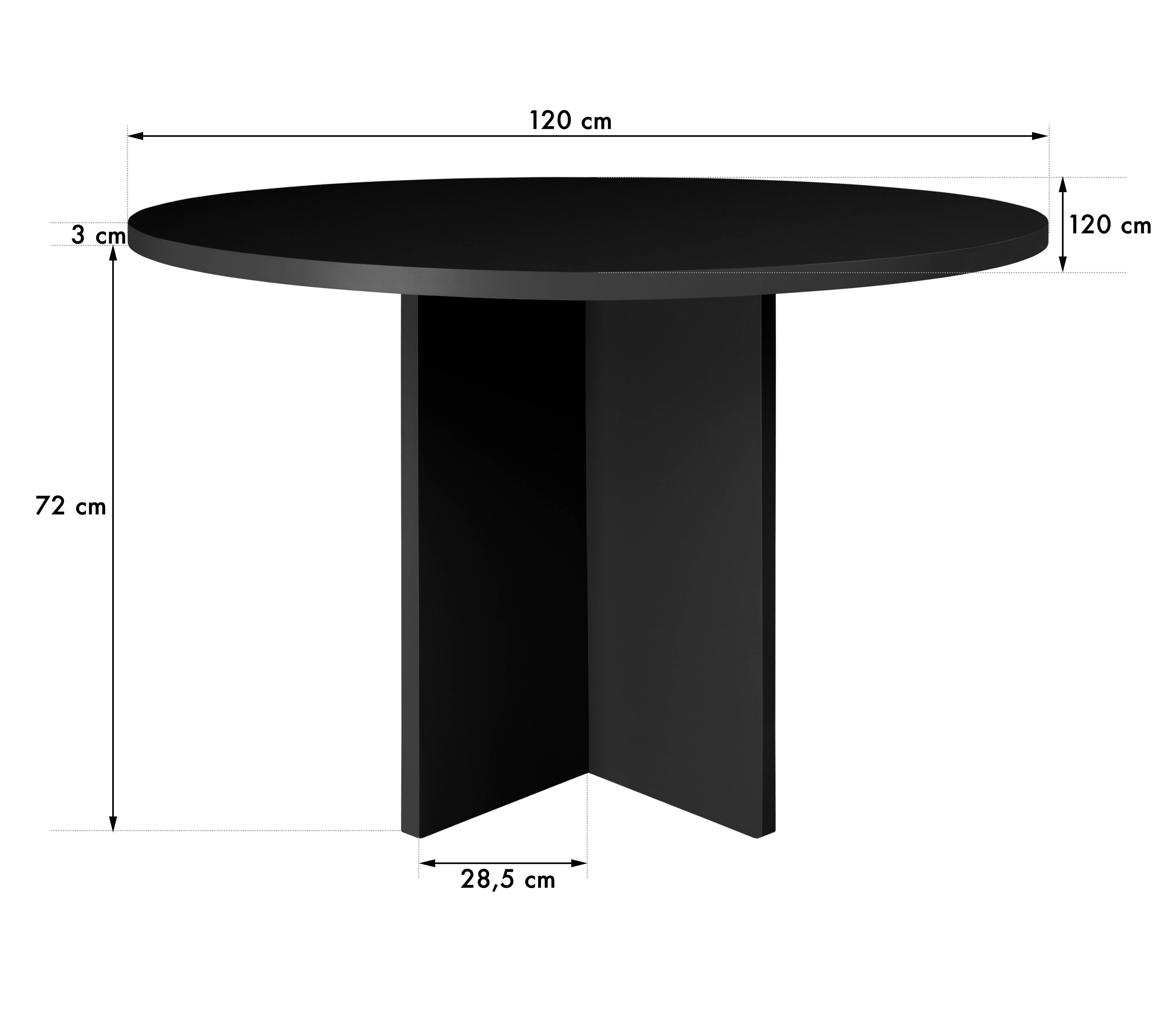 Really Nice Things - Wholesale Coffee Table - Black 120cm Lacquered MDF Round Table 3cm1
