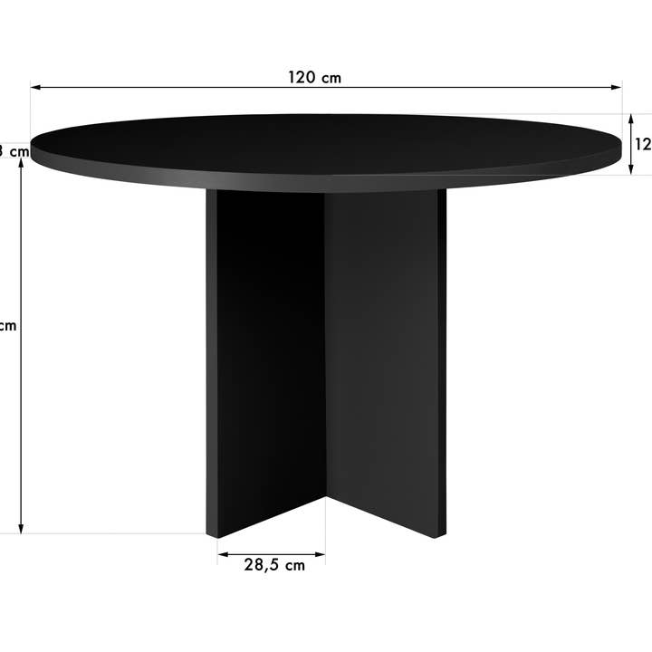 Really Nice Things - Wholesale Coffee Table - Black 120cm Lacquered MDF Round Table 3cm1