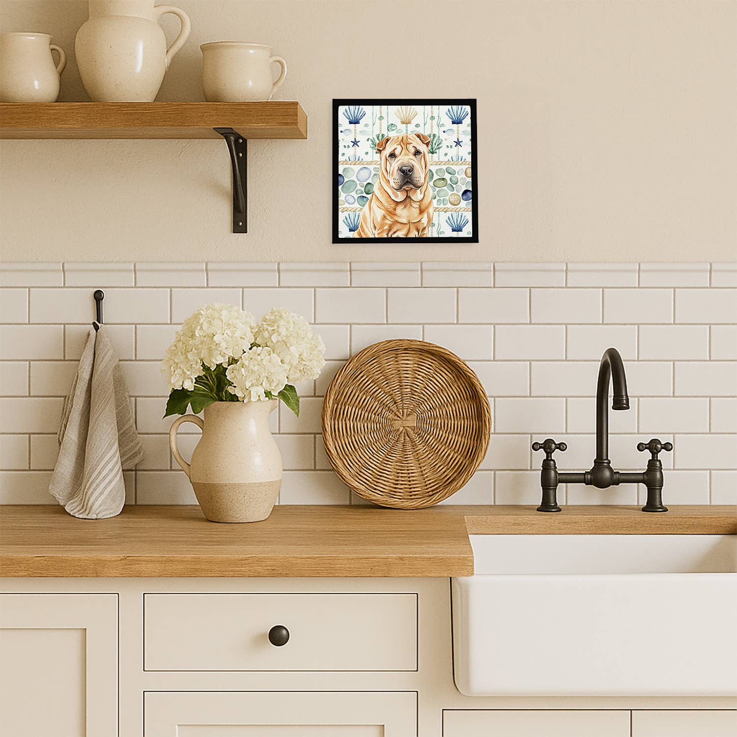 Caroline's Treasures - Wholesale Art Print - Red Shar Pei Coastal Sea Glass Metal Print WDK72090