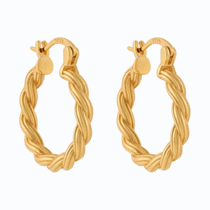 Gevlochten hoepels - 925 sterling zilver - hypoallergeen voor wholesale door Lillys Amsterdam