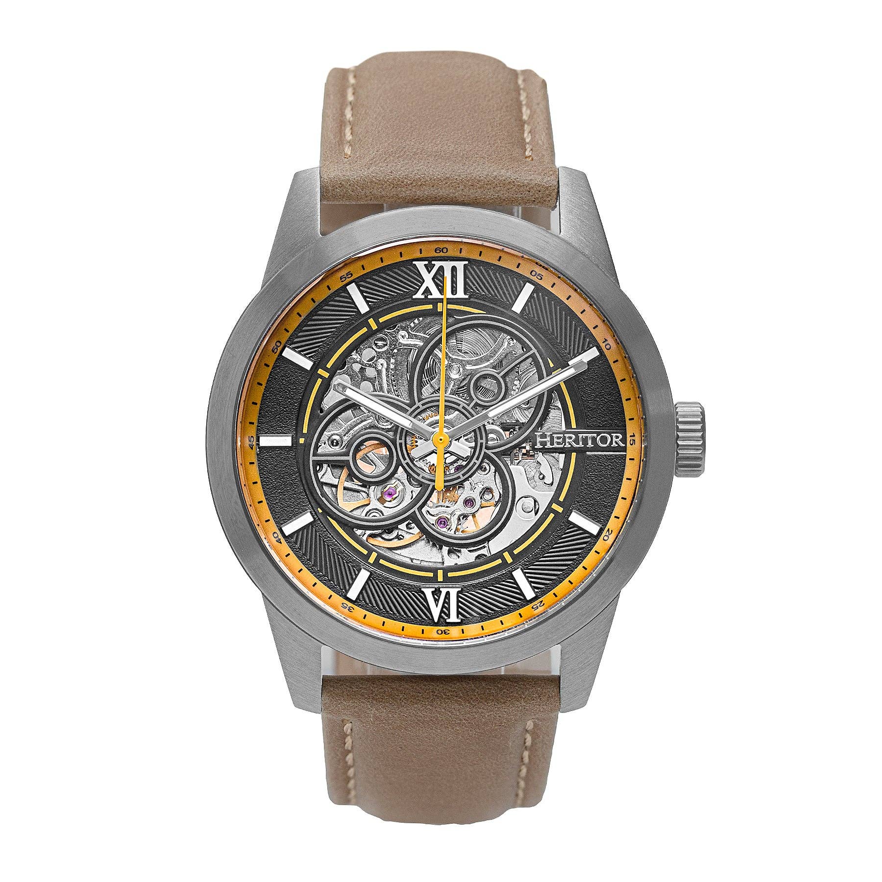 Heritor Automatic - Vente Montre – homme - Montre Heritor Automatic Jonas Skeleton avec bracelet en cuir8