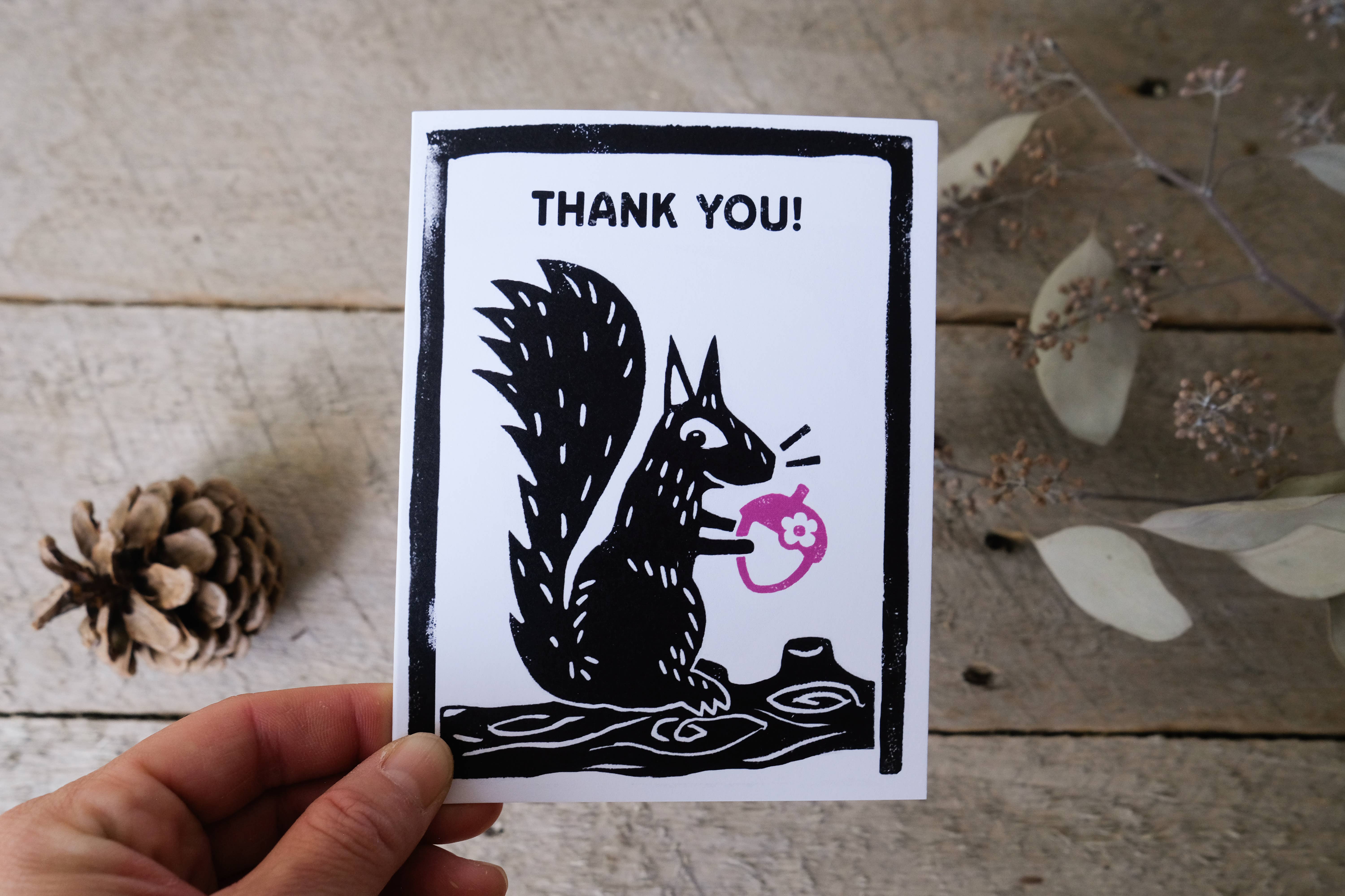 Evi Studio - Vente Cartes de remerciements - Carte Écureuil Merci (vierge)